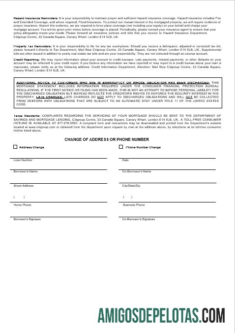 Extrato de hipoteca do Citibank Bank do Reino Unido em formatos Word e PDF 3 exemplo real